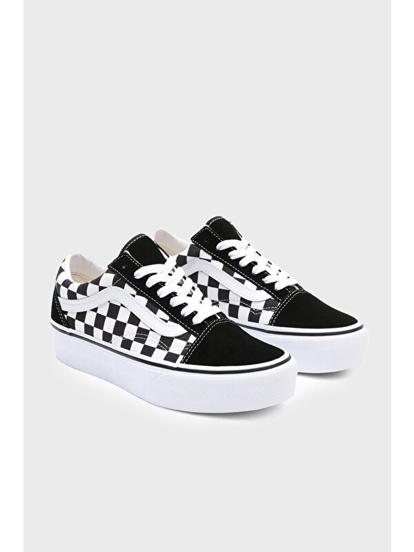 UA Old Skool Deri Sneaker Kadın Ayakkabı VN0A3B3UHRK1 - Görsel 4