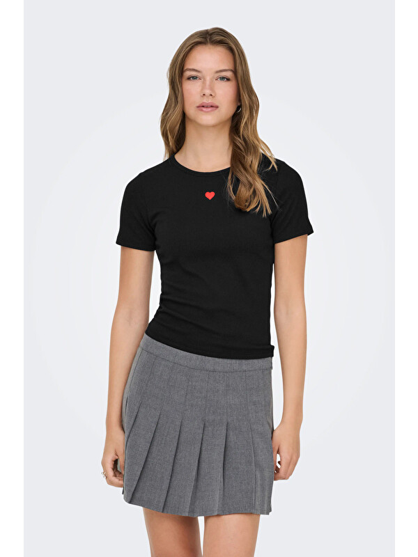 Only Onlelva Slim Fit Yuvarlak Yaka Kadın T Shirt 15342939