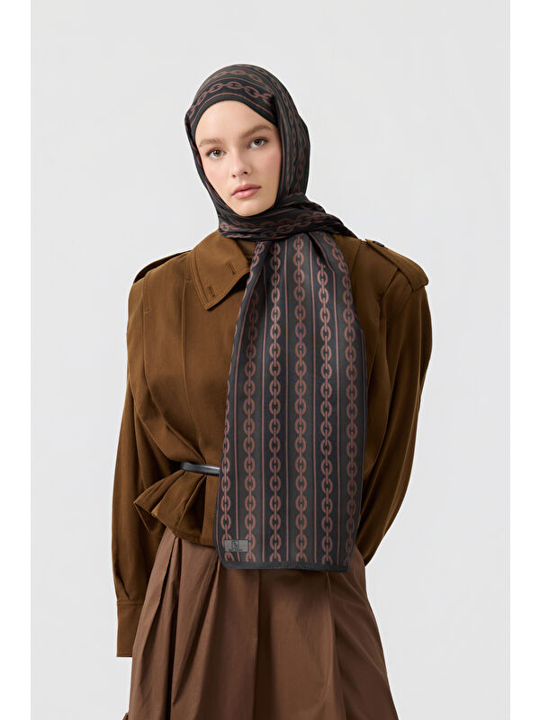 QEF Pamuk Twill Şal Chain Kahve