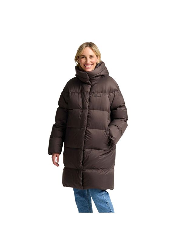 Jack Wolfskin Icy Hill Coat Rds Kadın Kahverengi Outdoor Ceketi