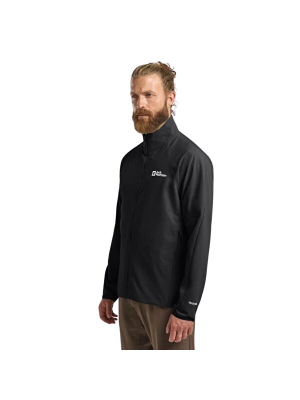 Jack Wolfskin Prelight Stride Siyah Outdoor Erkek Fermuarlı Sweatshirt Hırka