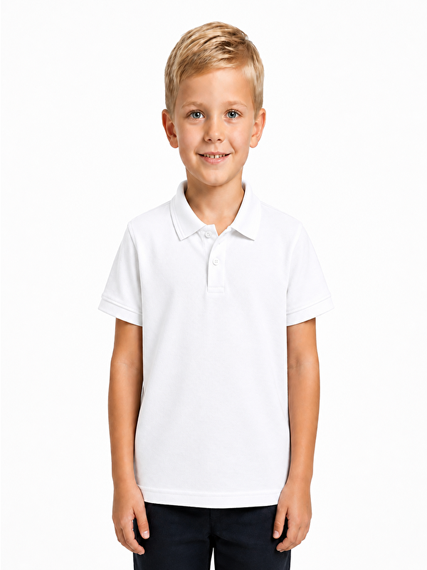 ajn Kids Polo Yaka Basic Kısa Kollu Unisex Çocuk Tişört