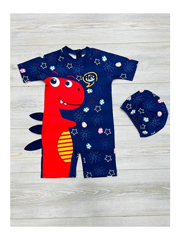 My Kids Wear Tatlı Dino Temalı Boneli Erkek Çocuk Mayo Takımı