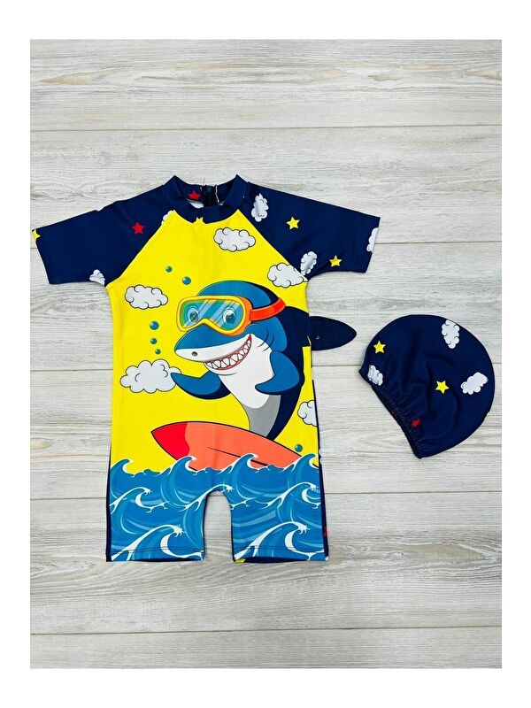My Kids Wear Tatlı Dino Temalı Boneli Erkek Çocuk Mayo Takımı