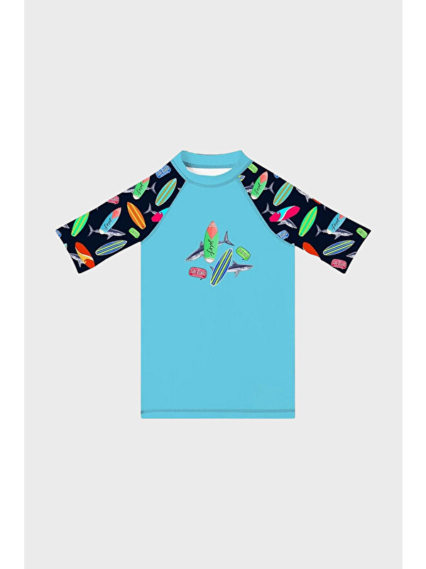 Slipstop Daniel Junior Baskılı UV Korumalı Kısa Kollu Mayo T Shirt ST2632000001