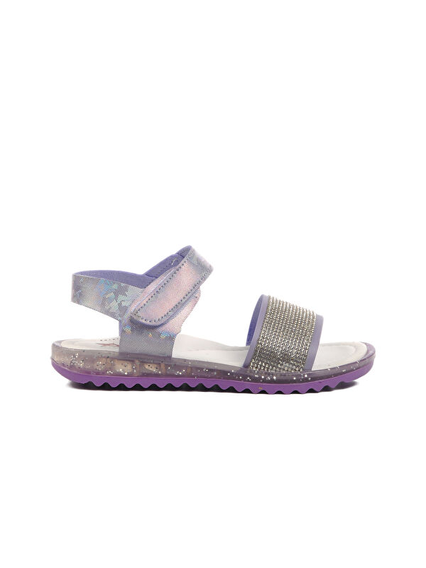 Ayakmod Lila Simli Ortopedik Kız Çocuk Sandalet 24-408 P