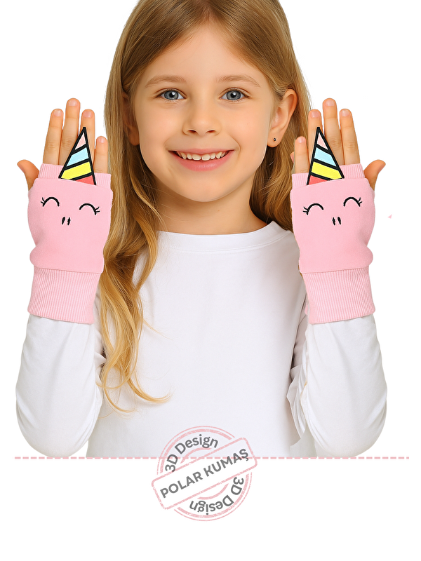 Casabony 3d Kız Çocuk Polar Eldiven