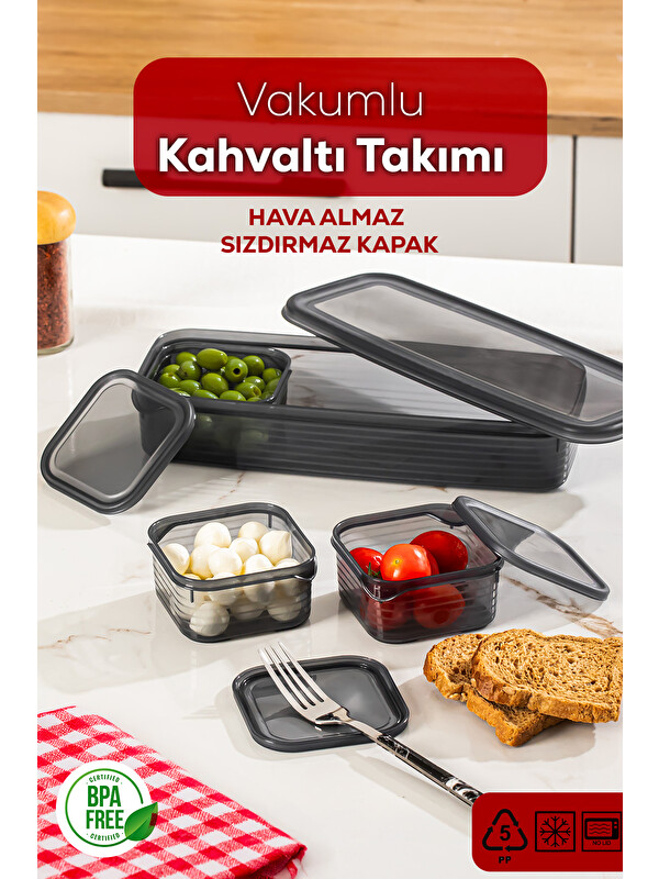 Porsima 4369 FreshLock Vakumlu Kahvaltılık Çok Amaçlı Saklama Kabı Kahvaltı Seti