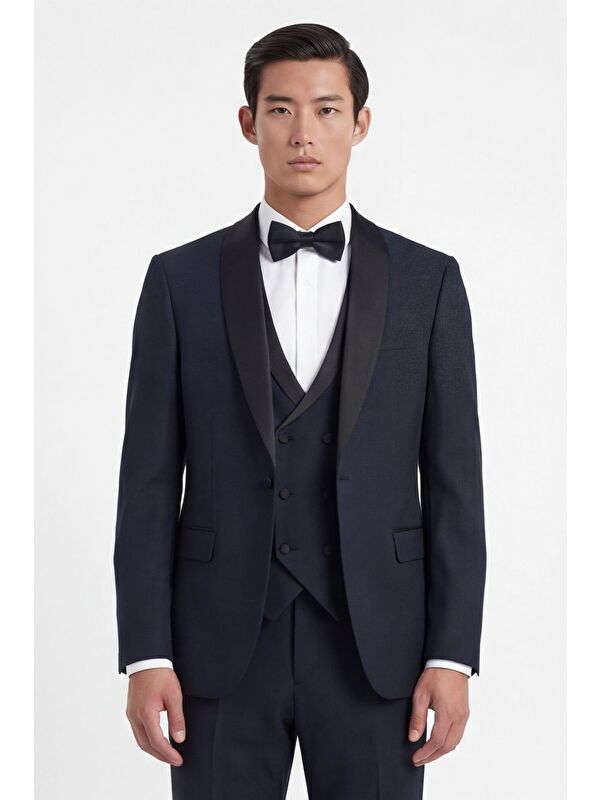 Sabri Özel Lacivert Wedding Vest Suit