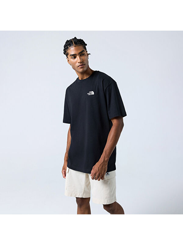 The North Face Essential Oversize Erkek Siyah Yuvarlak Yaka Spor Tişört