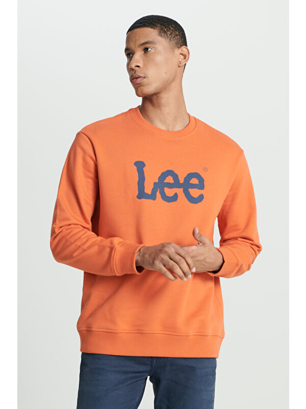Lee Regular Fit %100 Pamuk Sıfır Yaka Sweatshirt
