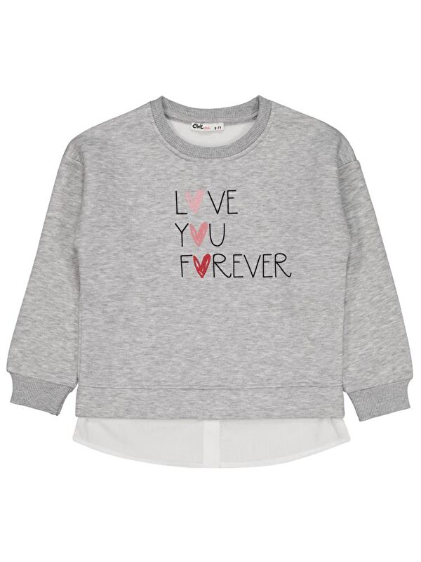 Civil Girls Love You Forever Baskılı 6-9 Yaş Sweatshirt