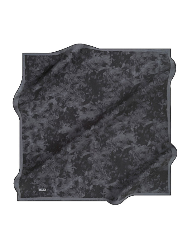 AKER Koyu Gri 90X90 İpek Twill Eşarp