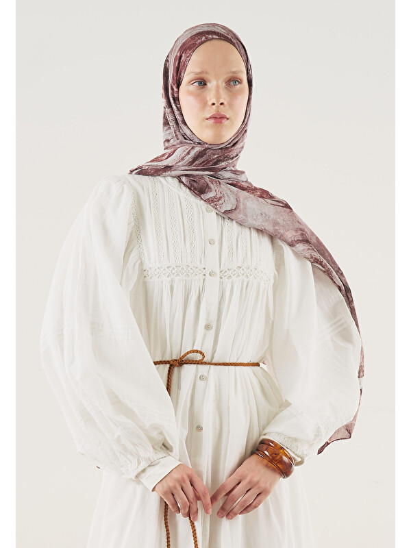 Fresh Scarfs Soft Lines Desen Soft Viskon Şal Bordo