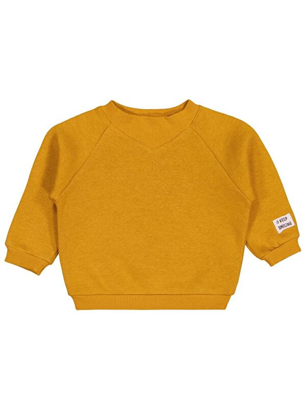 Civil Baby Keep Smiling Etiketli Basic 6-18 Ay Sweatshirt - Hardal 6-9 Ay