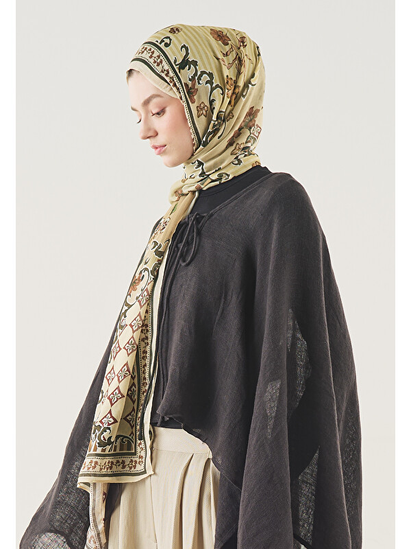 Fresh Scarfs Ethnic Garden Desen Soft Viskon Şal Soft Yeşil