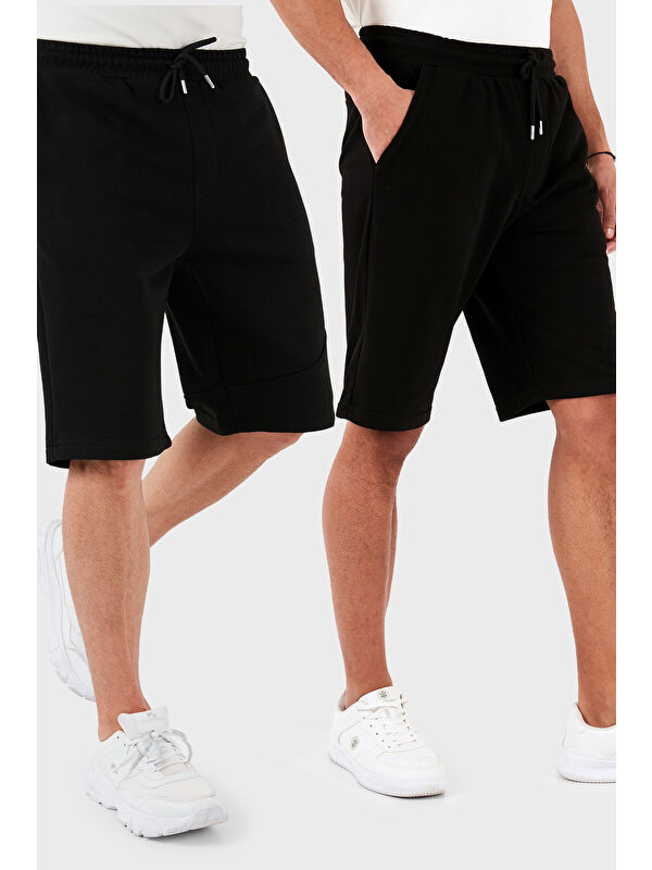 Buratti Pamuklu Regular Fit Normal Bel Cepli 2'li Paket Şort 590804142S2