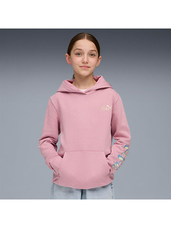 Puma Tweenerverse Çocuk Pembe Kapüşonlu Sweatshirt