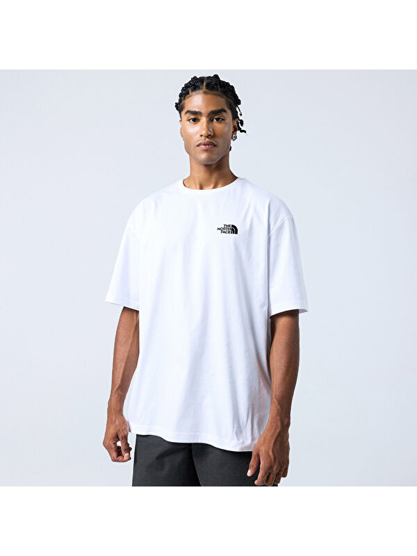 The North Face Essential Oversize Erkek Beyaz Yuvarlak Yaka Spor Tişört