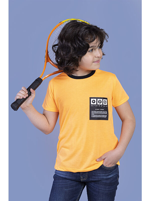 Toontoykids Erkek Çocuk Neon Renkli Baskılı Tişört