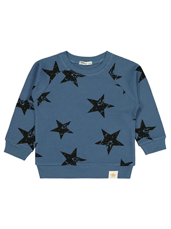 Civil Boys Yıldız Baskılı 2-5 Yaş Sweatshirt - Mavi 4-5 Yaş