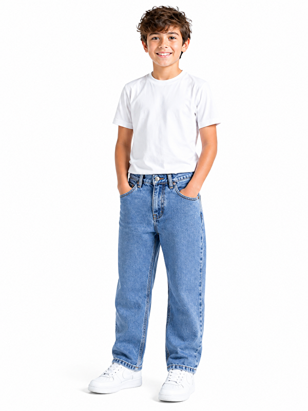 ajn Kids Baggy Fit Erkek Çocuk Jean Pantolon