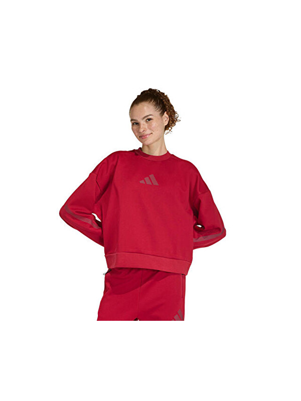 Adidas W Z.N.E. Swt Kadın Günlük Sweatshirts KC7753 Kırmızı