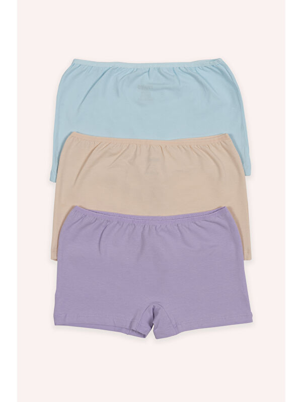 Panço Kız Çocuk Düz Renk 3'lü Boxer - İç Giyim