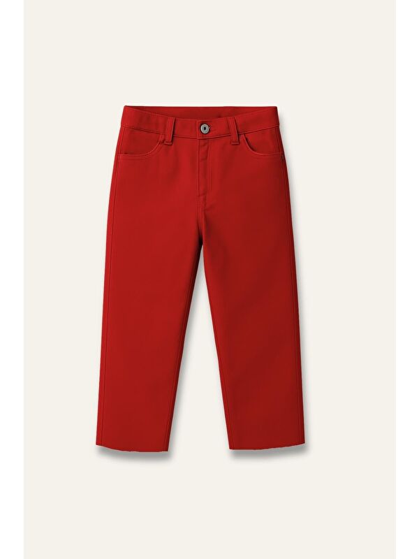 ZEYLAND Kız Çocuk Gabardin Pantolon - Kırmızı
