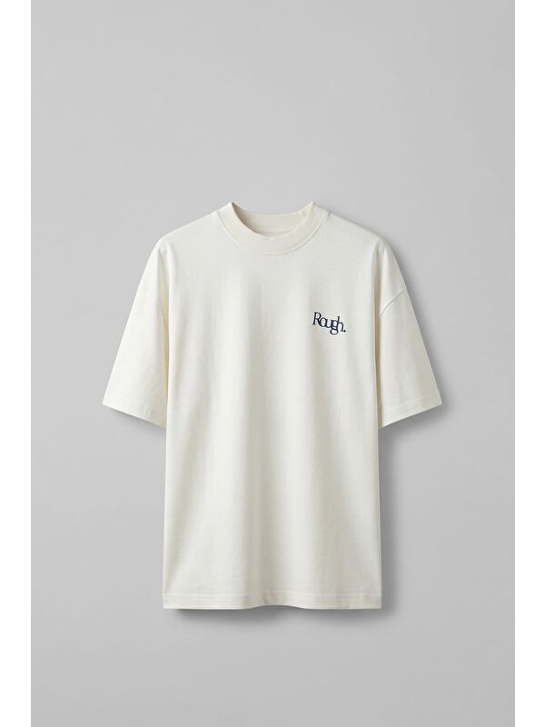 Abluka Online Erkek Süper Oversize Antik Figür Baskılı Premium T-Shirt Ekru