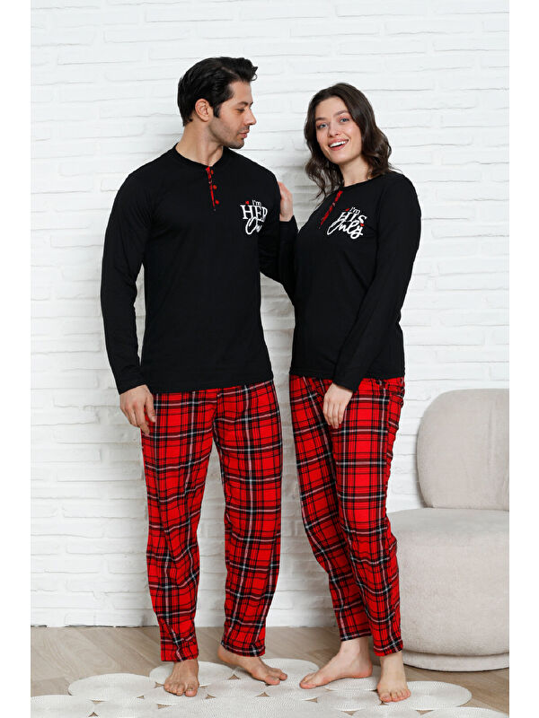 Enisena Erkek Pijama Takımı - Ekose Altlı- Eş Versiyonlu -12580