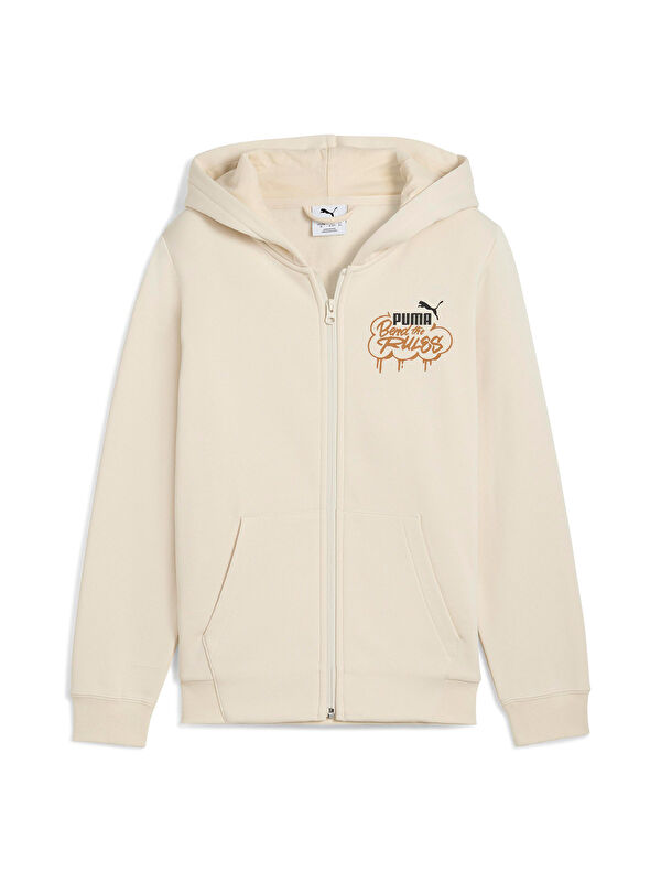 Puma Mid 90s Full Zip Çocuk Bej Kapüşonlu Ceket