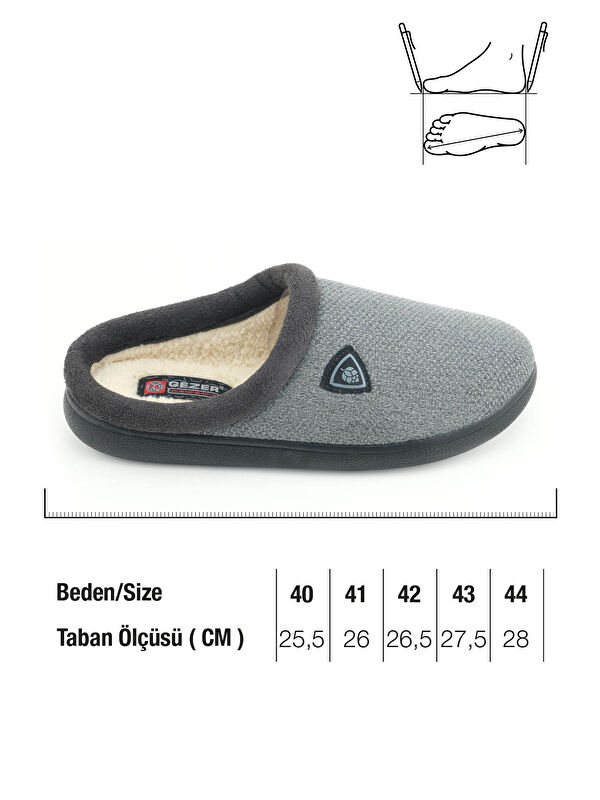 Erkek Kışlık Pelüşlü Rahat İç Taban PU Alt Taban Ev Bahçe Gondol Terlik - Görsel 3