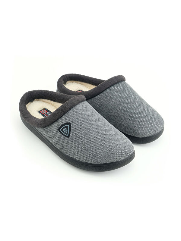 Erkek Kışlık Pelüşlü Rahat İç Taban PU Alt Taban Ev Bahçe Gondol Terlik - Görsel 4