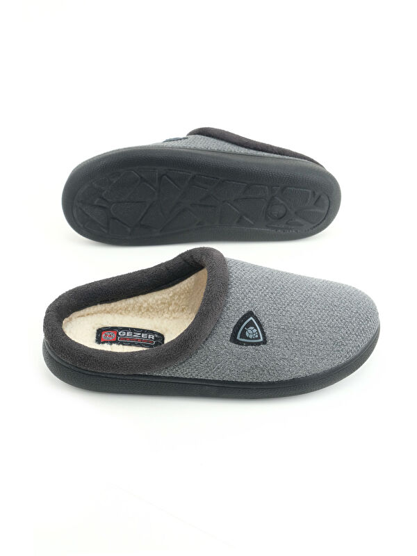 Erkek Kışlık Pelüşlü Rahat İç Taban PU Alt Taban Ev Bahçe Gondol Terlik - Görsel 6