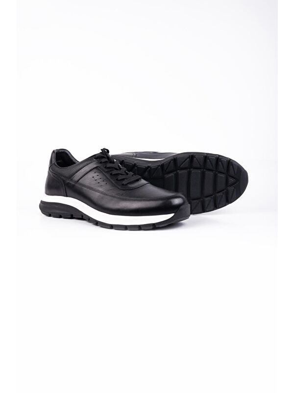 Siyah %100 Deri Analin Bağcıklı Casual Ayakkabı 1033245161 - Görsel 5