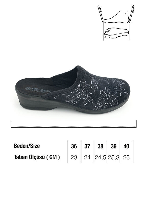 Kadın Kışlık Rahat Yüksek Taban Nakışlı Tasarım Ev Bahçe Terlik - Görsel 3