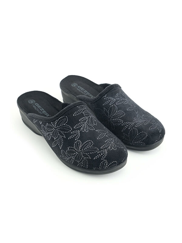 Kadın Kışlık Rahat Yüksek Taban Nakışlı Tasarım Ev Bahçe Terlik - Görsel 4