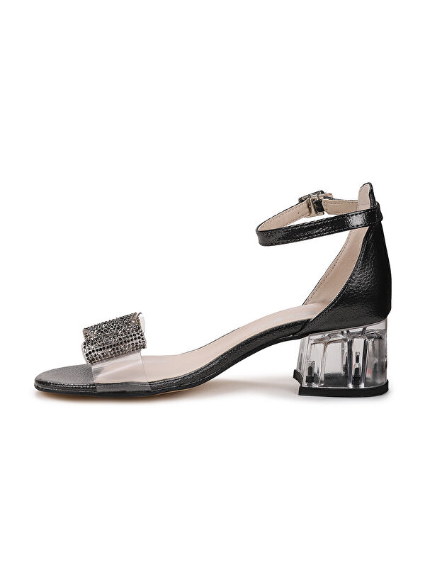 Tire Vakko Kız Çocuk 4 Cm Şeffaf Topuklu Sandalet Abiye Ayakkabı - Görsel 5