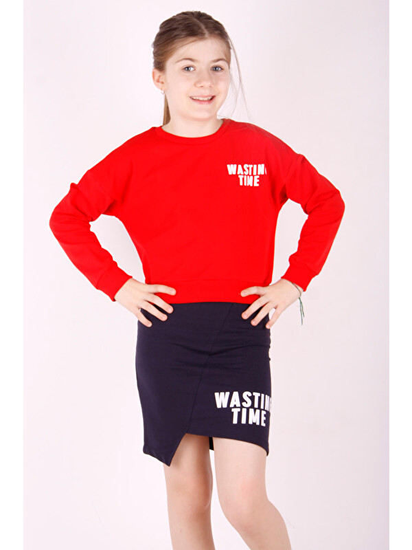 Toontoykids Kız Çocuk Wasting Baskılı Etekli Takım