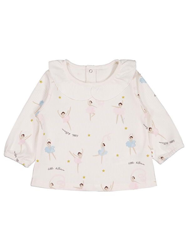 Civil Baby Yakalı Balerin Empirme 6-18 Ay Sweatshirt - Ekru