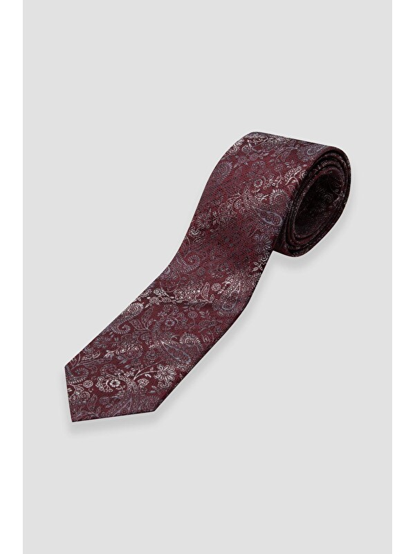 ABBATE Kravat 8 Cm Mikrofiber Polyester Kırmızı Erkek Desenli Kravat