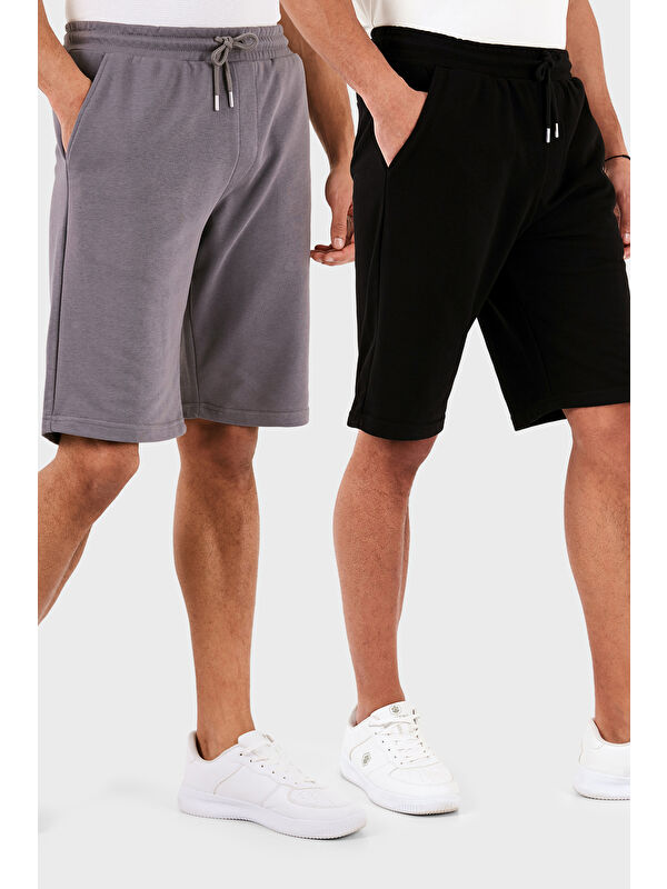 Buratti Pamuklu Regular Fit Normal Bel Cepli 2'li Paket Şort 590804142S2