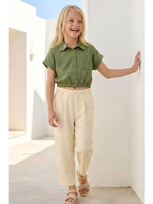 ZEYLAND Kız Çocuk Baggy Pantolon - Krem