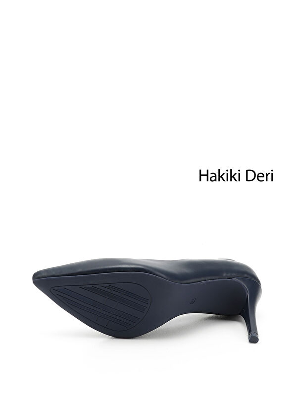 Kadın İNDİGO LACİVERT Sivri Burun İnce Topuklu Hakiki Deri Stiletto - Görsel 5