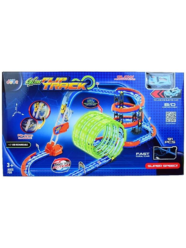 Seher Hediyelik Eşya Seher Oyuncak Şarjlı Fosforlu Racing Set 91 Parçalı - Standart
