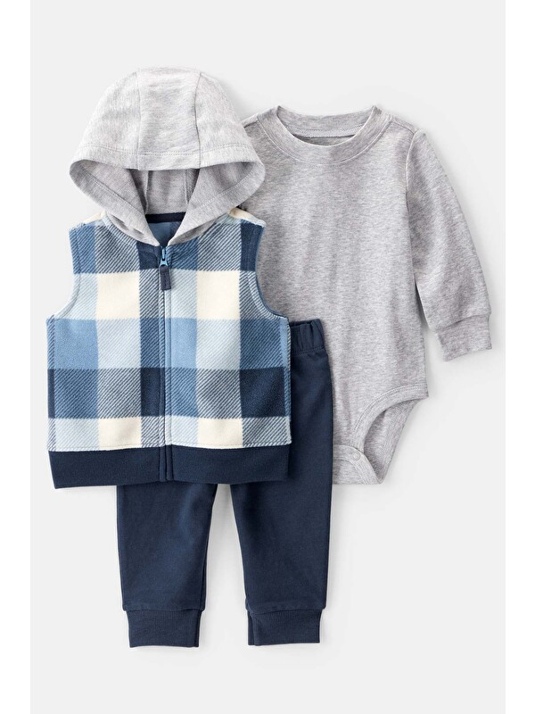 Carter's Erkek Bebek Lacivert Yelekli Set