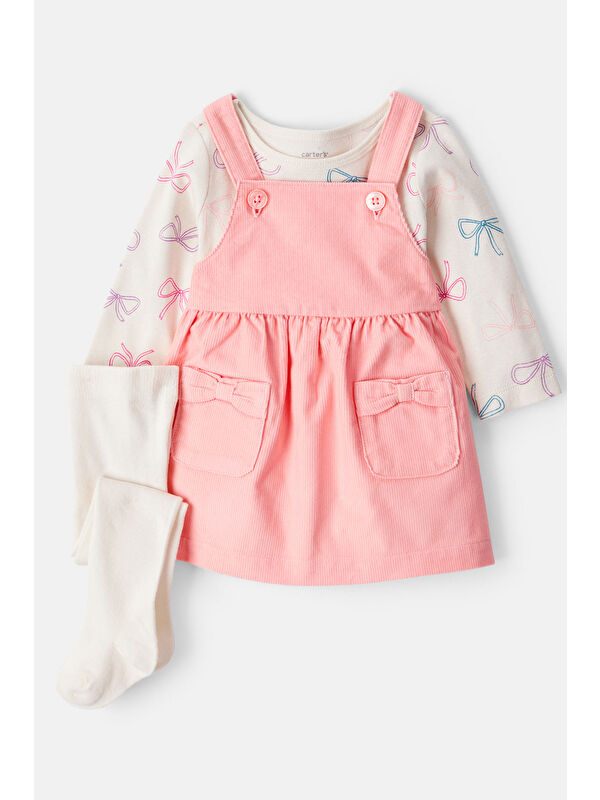 Carter's Kız Bebek Pembe Salopet Set