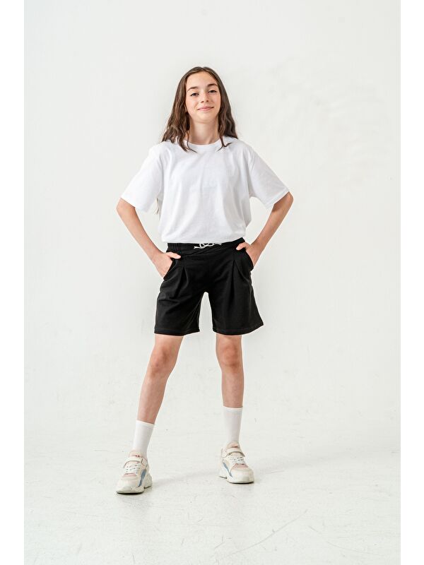 Mışıl Kids Kemer Ortası Nakışlı Kız Çocuk Şort