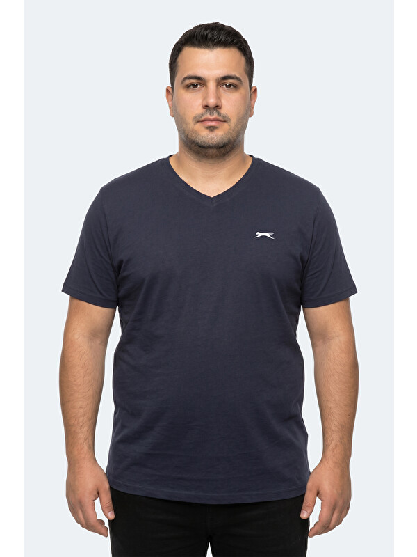 SLAZENGER RIVALDO JMB Erkek Büyük Beden Lacivert Tişört